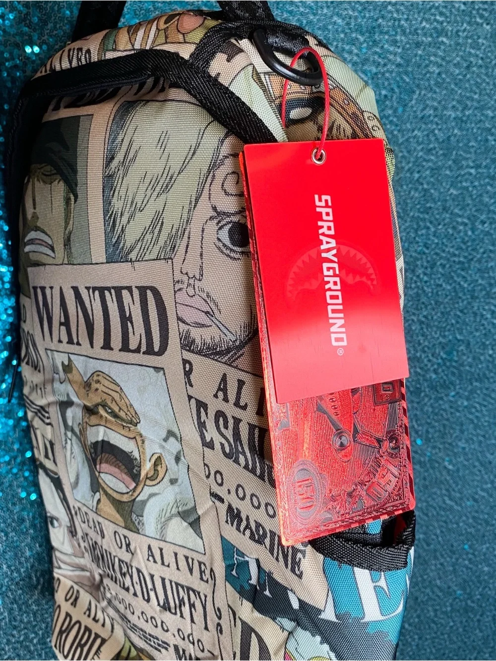 Sprayground One Piece Wanted Shark Posters Backpack Limited Edition
